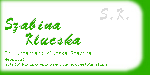 szabina klucska business card